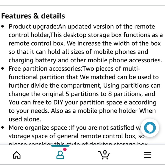Remote Control Holder Large Size w/5 Compartments-Table Organizer/Portable - Picture 7 of 12